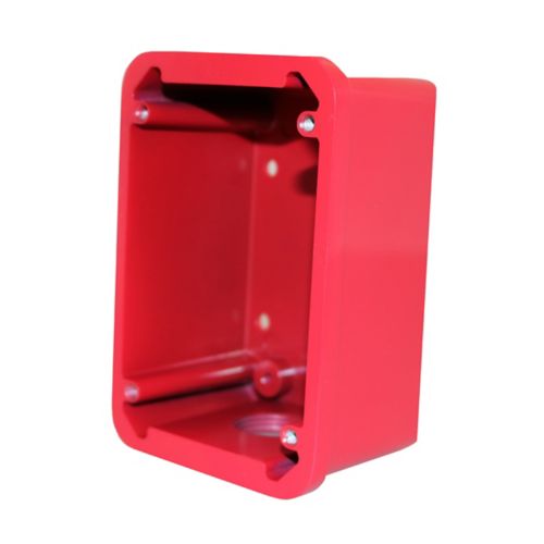Eaton Wheelock MPS-WP backbox mounted on a wall, designed for secure electrical installations by Eaton Wheelock.
