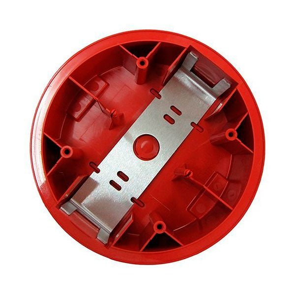 Eaton Wheelock ESBCR fire alarm with test switch and indicator light, mounted on a wall for fire safety detection.