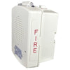 Eaton Wheelock EL4XHS-FW fire alarm strobe light with clear lens, mounted on a white ceiling.