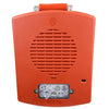 Eaton Wheelock EL4XHS-FR emergency horn strobe light with red housing and clear lens, mounted on a wall.