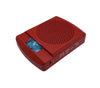Eaton Wheelock LFHSKR3 horn strobe alert device with red housing and mounting base, used for fire alarm signaling.