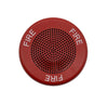 Eaton Wheelock ELFHNRC sounder with red housing and mounting bracket, designed for industrial signaling systems.