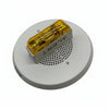 Eaton Wheelock E90A-24MCC-ALW speaker strobe alarm device mounted on wall, with clear visibility of the product model and brand.