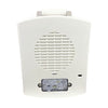 Eaton Wheelock EL3RSPST-FW emergency alarm switch with red button and black housing, mounted on a white panel.