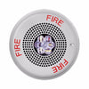 Eaton Wheelock ELSPSTWC speaker strobe light with white housing and mounting base, designed for emergency notification systems.