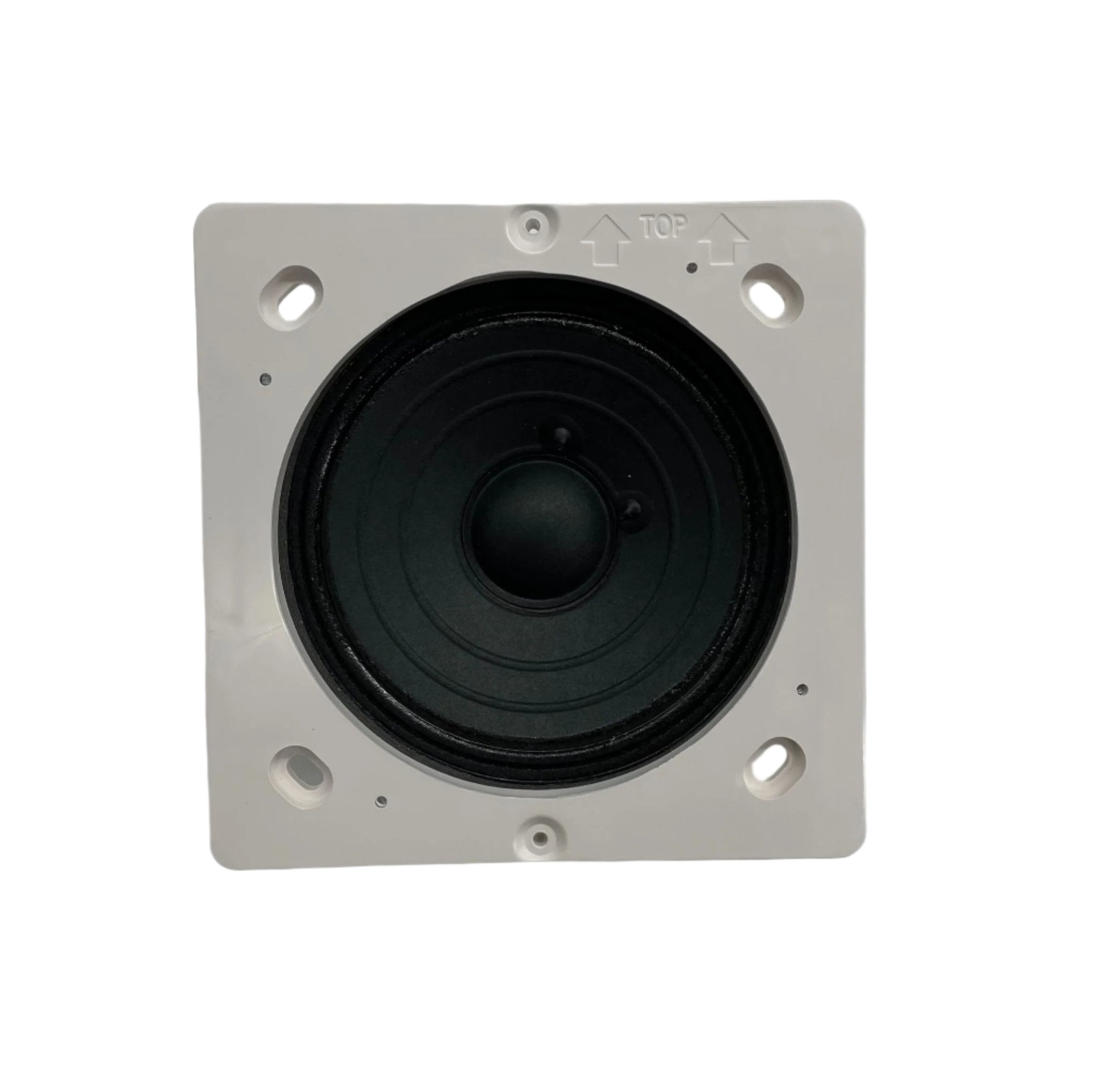 Eaton Wheelock E90-R speaker with black grille and mounting hardware, designed for professional audio installation.