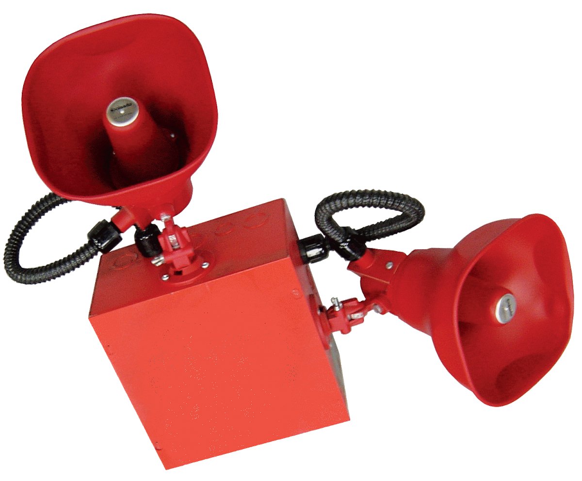 Eaton Wheelock STH-2R fire alarm speaker with mounting hardware, designed for emergency alert systems.