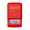 Eaton Wheelock ELSTR-A fire alarm strobe light mounted on wall, white with clear lens, for emergency notification systems.