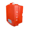Eaton Wheelock EL4XST-FR emergency signaling strobe light with red lens and mounting hardware for industrial safety.