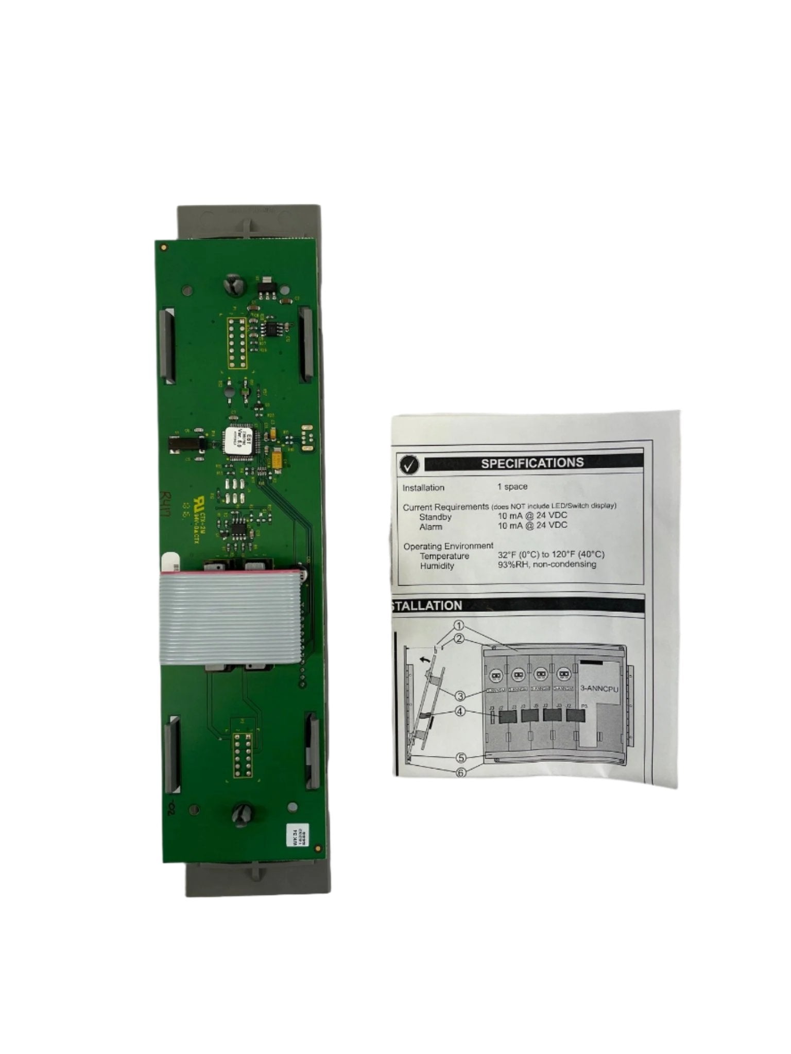 Edwards 3-ANNSM annunciator panel with multiple indicator lights and control buttons for alarm signaling and system status.