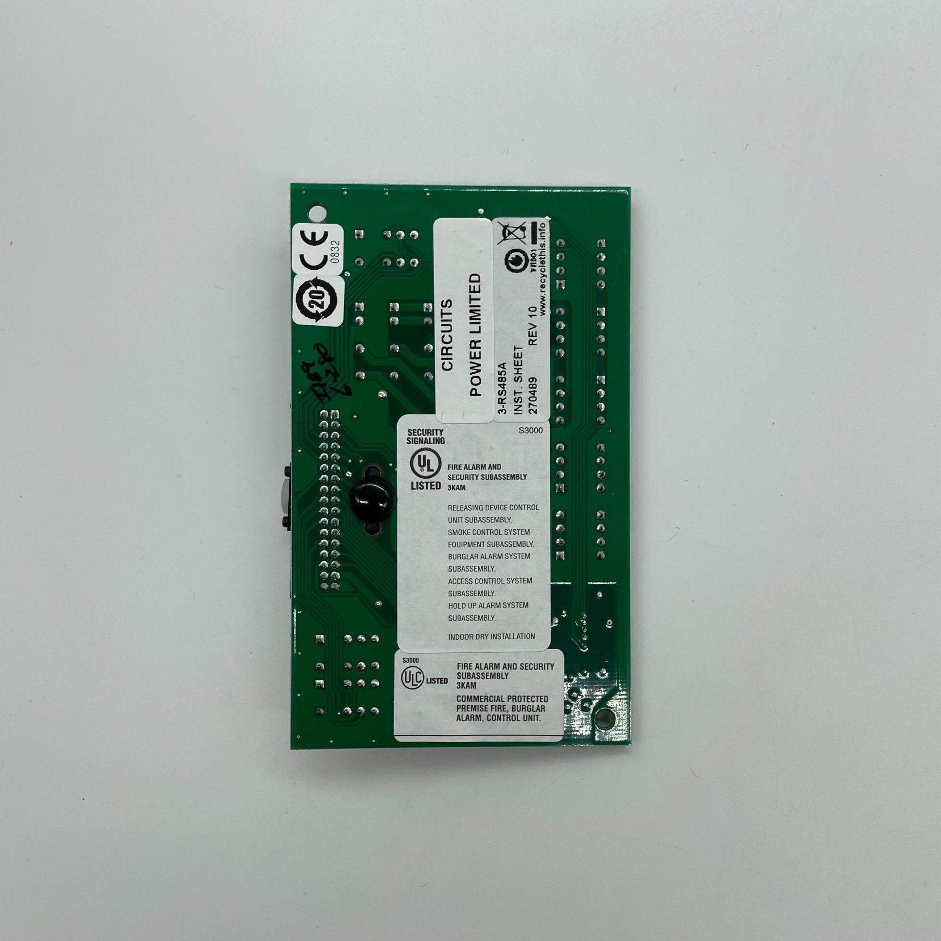 Edwards 3-RS485A audio unit by Edwards, showing a compact device with connectors and controls for audio system integration.
