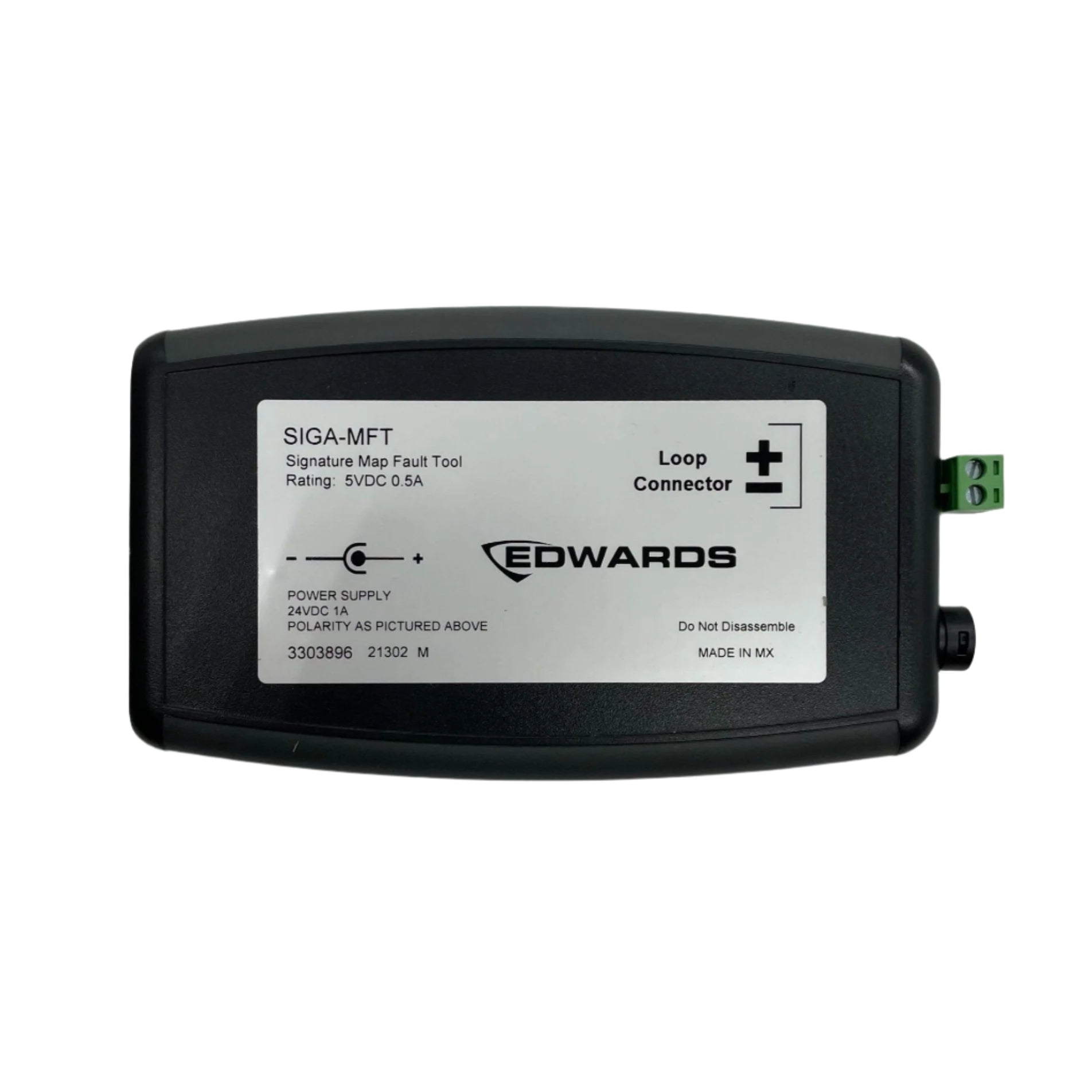 Edwards SIGA-MFT fire alarm with digital display and sensor, mounted on wall for safety monitoring.