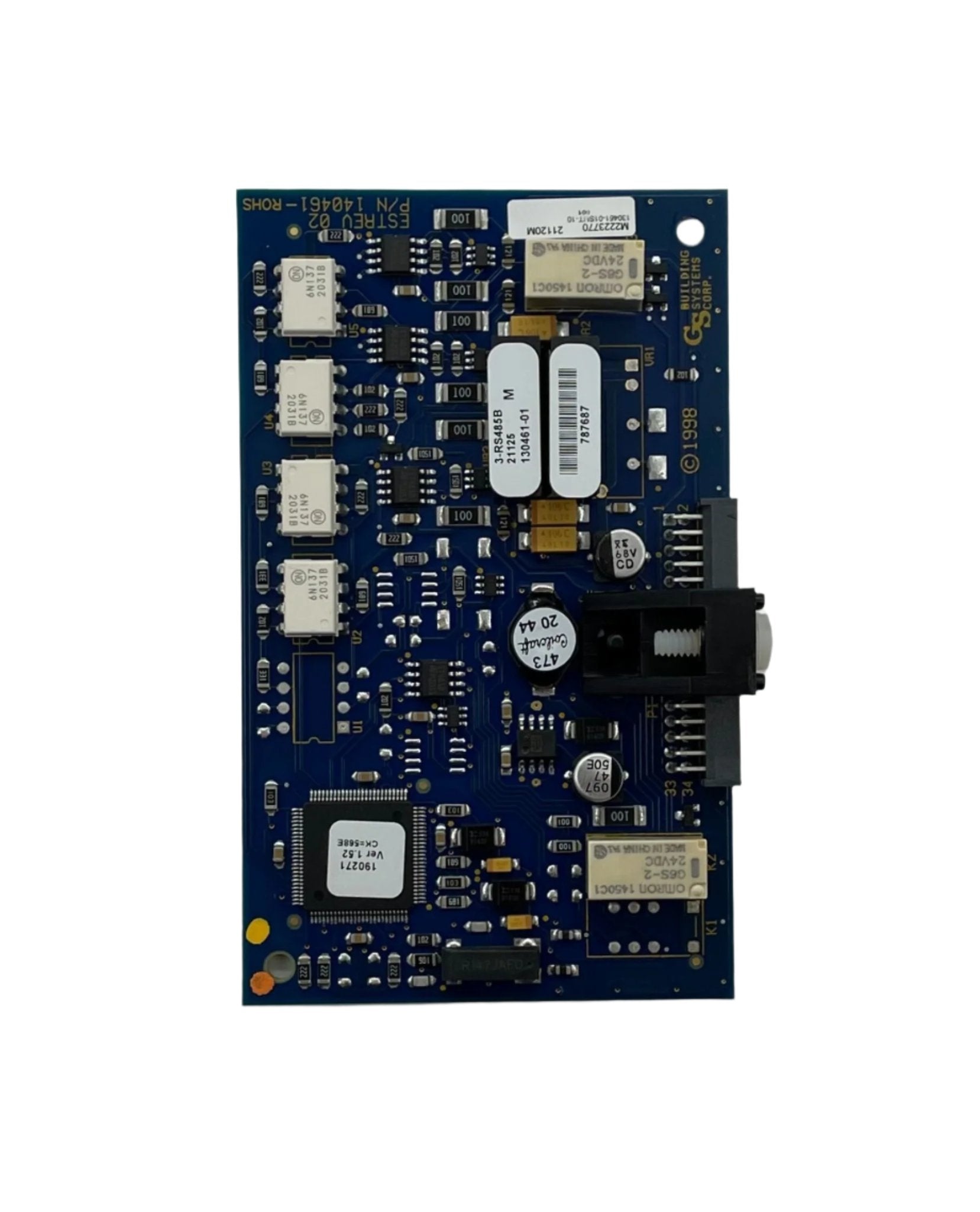 Edwards 3-RS485B fire alarm device mounted on wall, part of Edwards fire alarm system for building safety.
