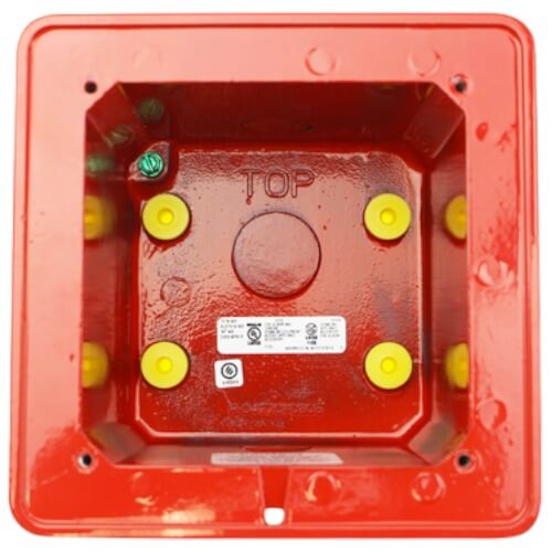 Edwards 757A-WB fire alarm with wireless communicator and mounting bracket, designed for building safety and early fire detection.