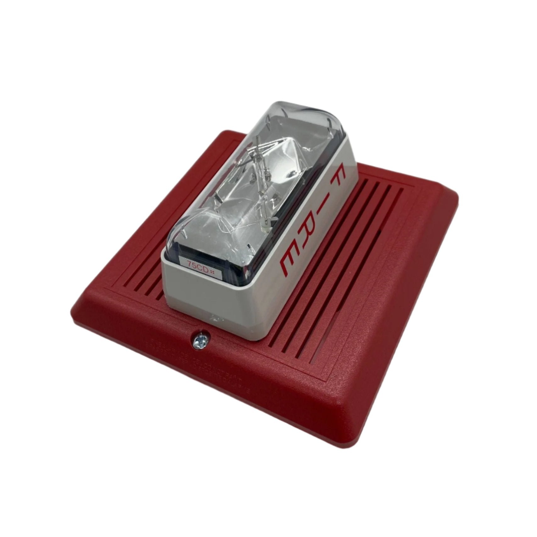 Edwards 757-4A-T horn strobe with yellow housing and mounting bracket, designed for fire alarm signaling.
