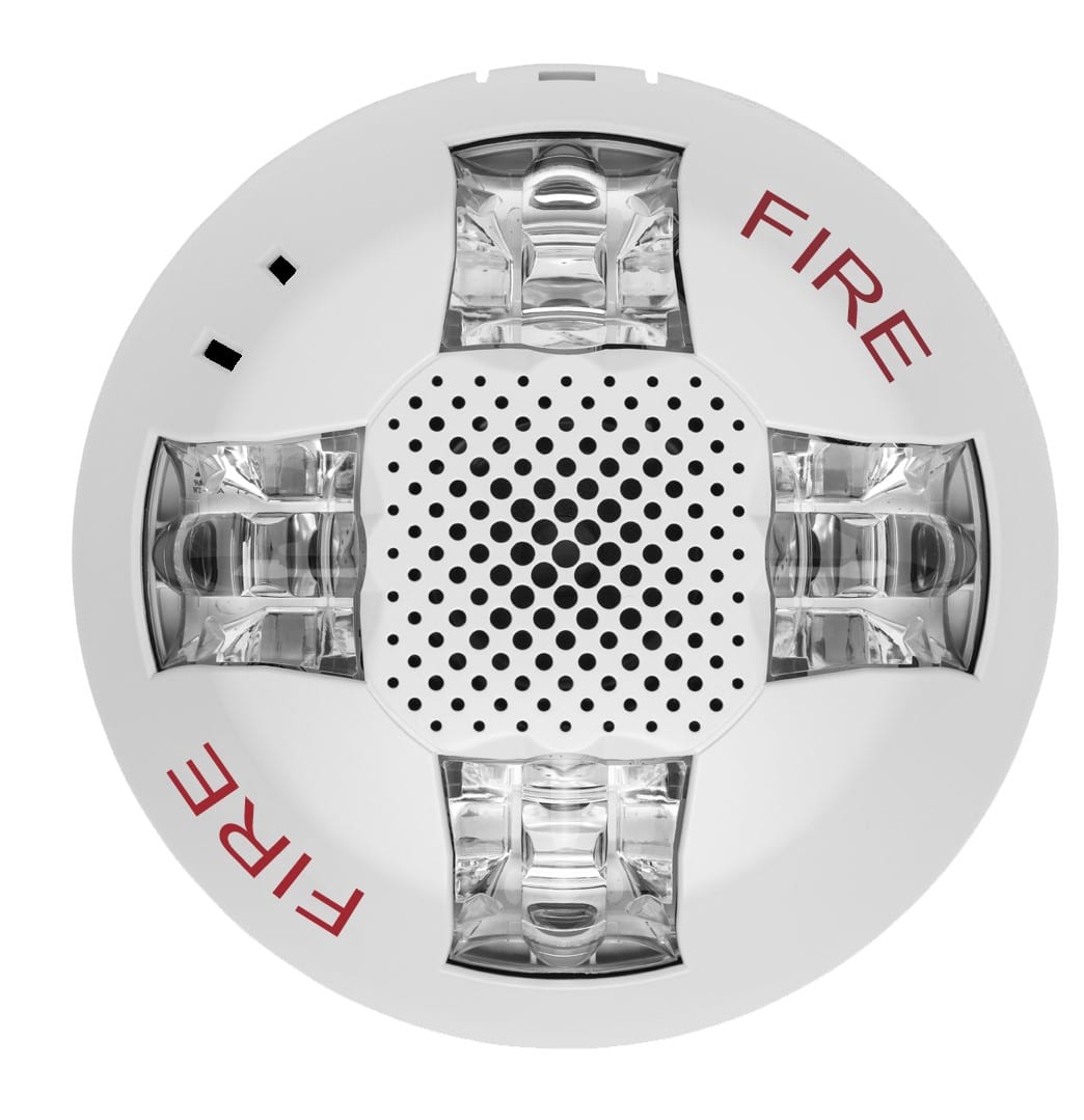 Edwards fire alarm sensor system with ULC certification, mounted on a ceiling, designed for fire detection safety.