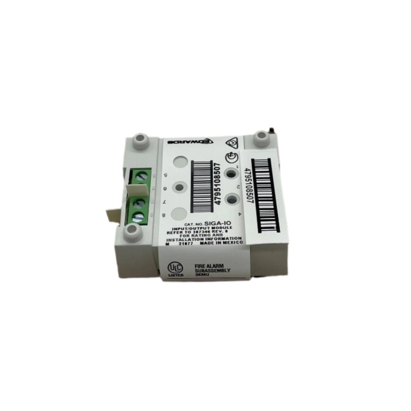 Edwards SIGA-IO modules by Edwards, featuring compact industrial control modules with connectors, used in automation systems.