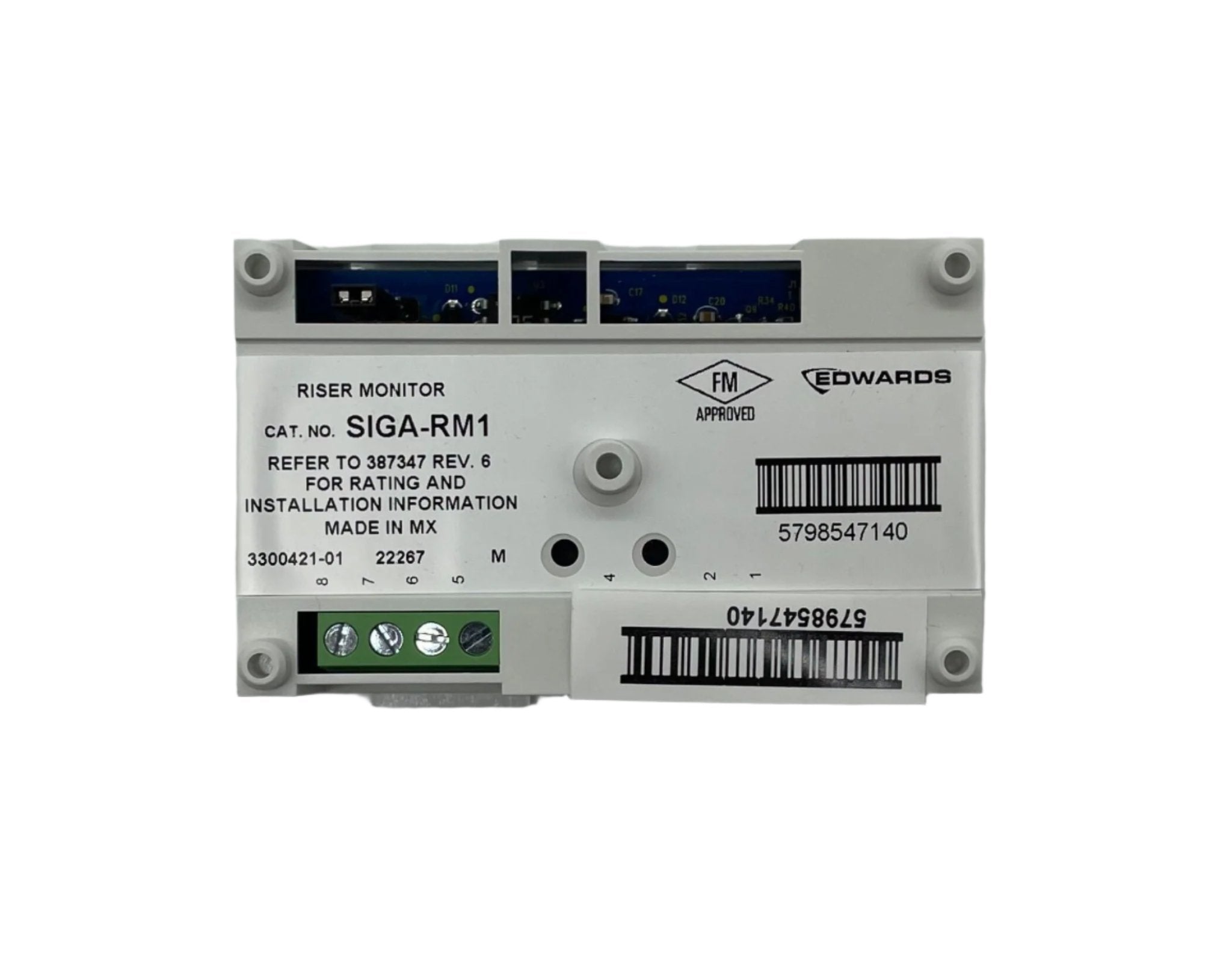 Edwards SIGA-RM1 module by Edwards, shown in the image, featuring a compact industrial control module with connectors and control interface.