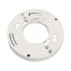 Edwards 280A-PL heat detector mounted on ceiling, black plastic housing with wiring connections, used for fire safety.