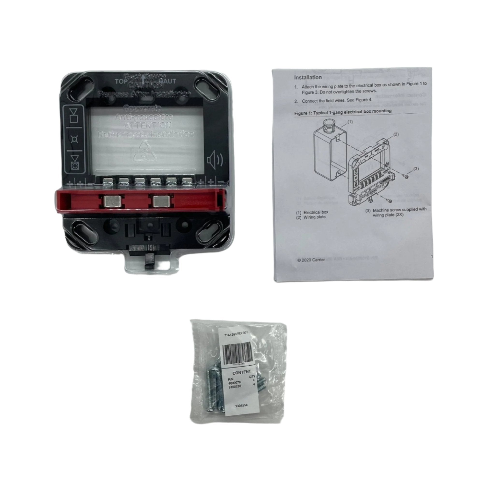Edwards GRSW-10 fire alarm detector mounted on wall, part of Edwards fire alarm system, with a round shape and white finish.