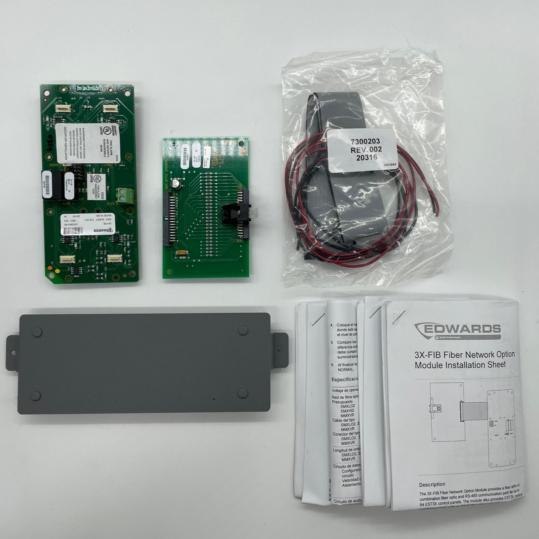 Edwards 3X-FIB network card by Edwards, showing the compact card with connectors and electronic components.