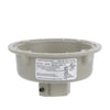 Edwards 105PM fire alarm with smoke detector and alarm horn, mounted on a ceiling for fire safety detection.