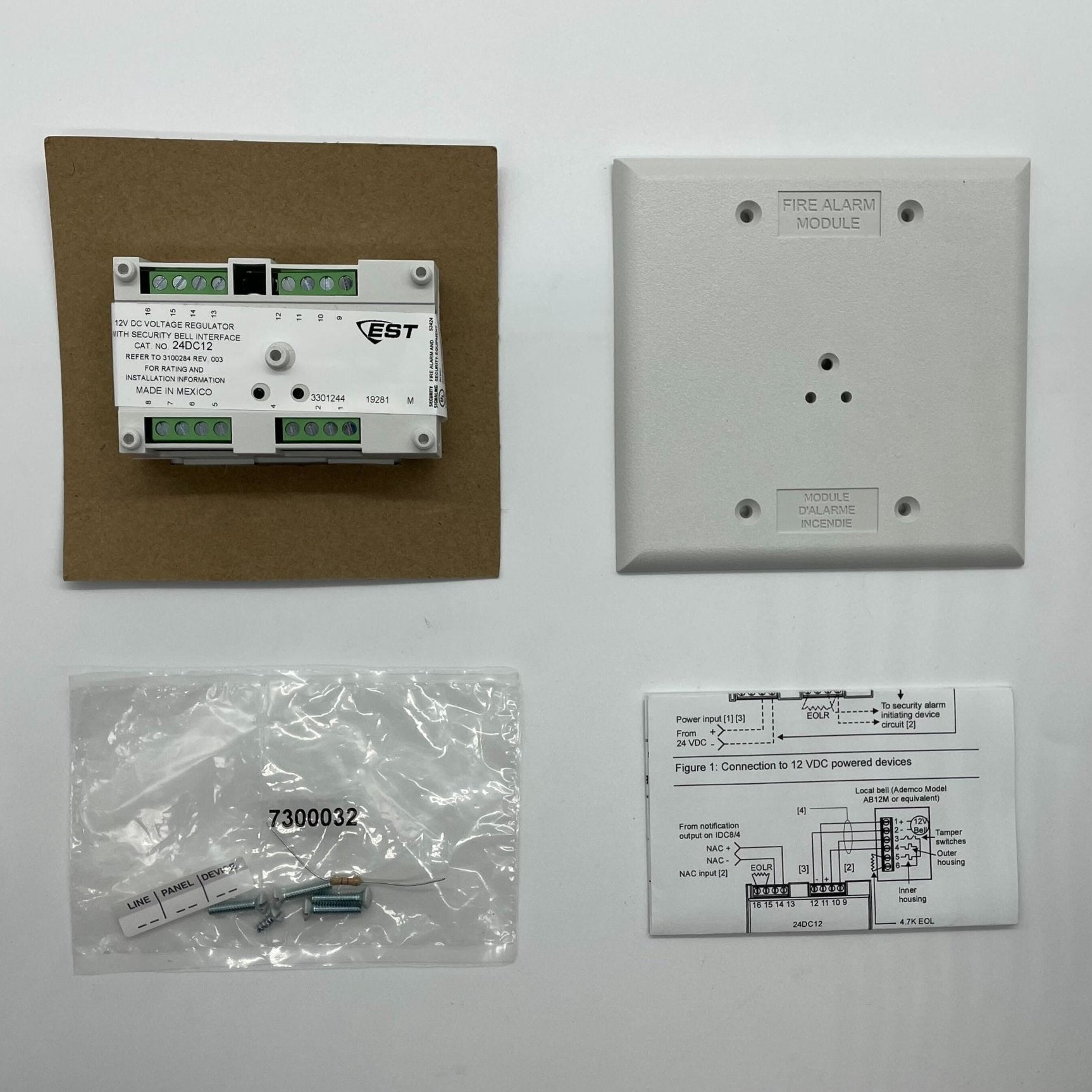 Edwards 24DC12 Power Supply unit with black casing and wiring connections, designed for industrial electrical systems.