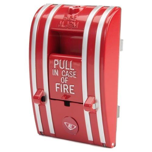 Edwards SIGA-270 pull station alarm switch mounted on a wall for fire safety detection and manual activation.