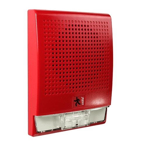 Edwards G4HFRN-S2VMC fire alarm sensor with system sensor and ULC certification, mounted on a ceiling in a building.