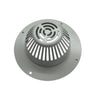 Edwards SIGA-GRD smoke detector mounted on ceiling, black and white alarm device for fire safety.