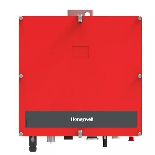 Fiplex by Honeywell HONBDA-D-7S27B communication device mounted on a wall with control panels and wiring visible