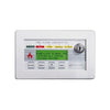 Firelite LCD-80F fire alarm control panel with digital display and keypad, mounted on a wall for building safety systems.