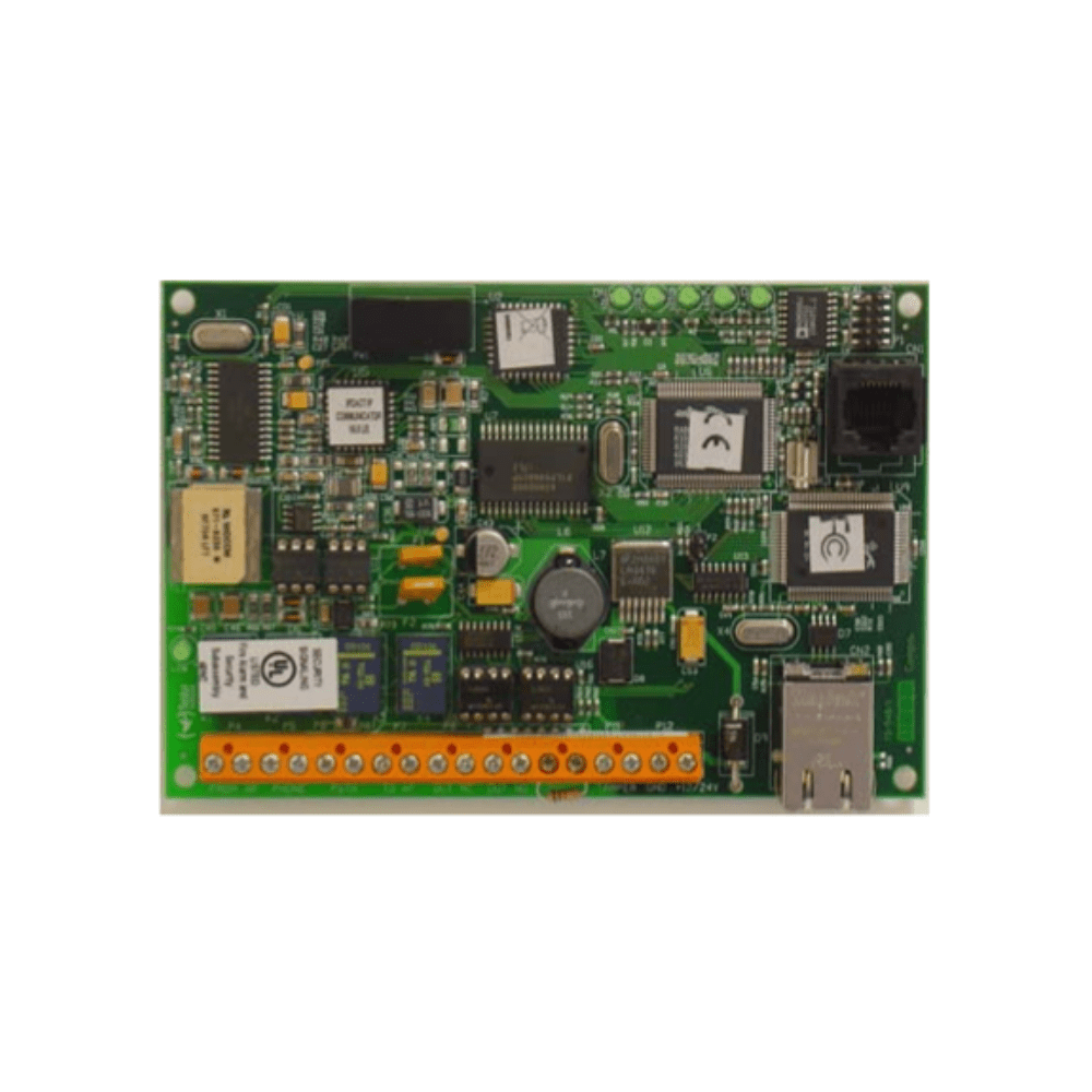 Firelite IPDACT-2 digital alarm communicator system with control panel and wiring visible, used for fire alarm communication.