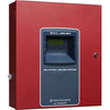 Fire-Lite Firelite MRP-2001 fire alarm control panel with display and control buttons, mounted on a wall.