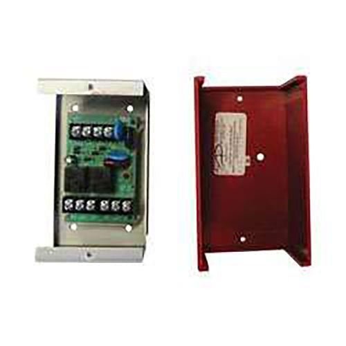 Fire-Lite MR-201/CR fire alarm control module with LED indicators and connection ports for security system integration.