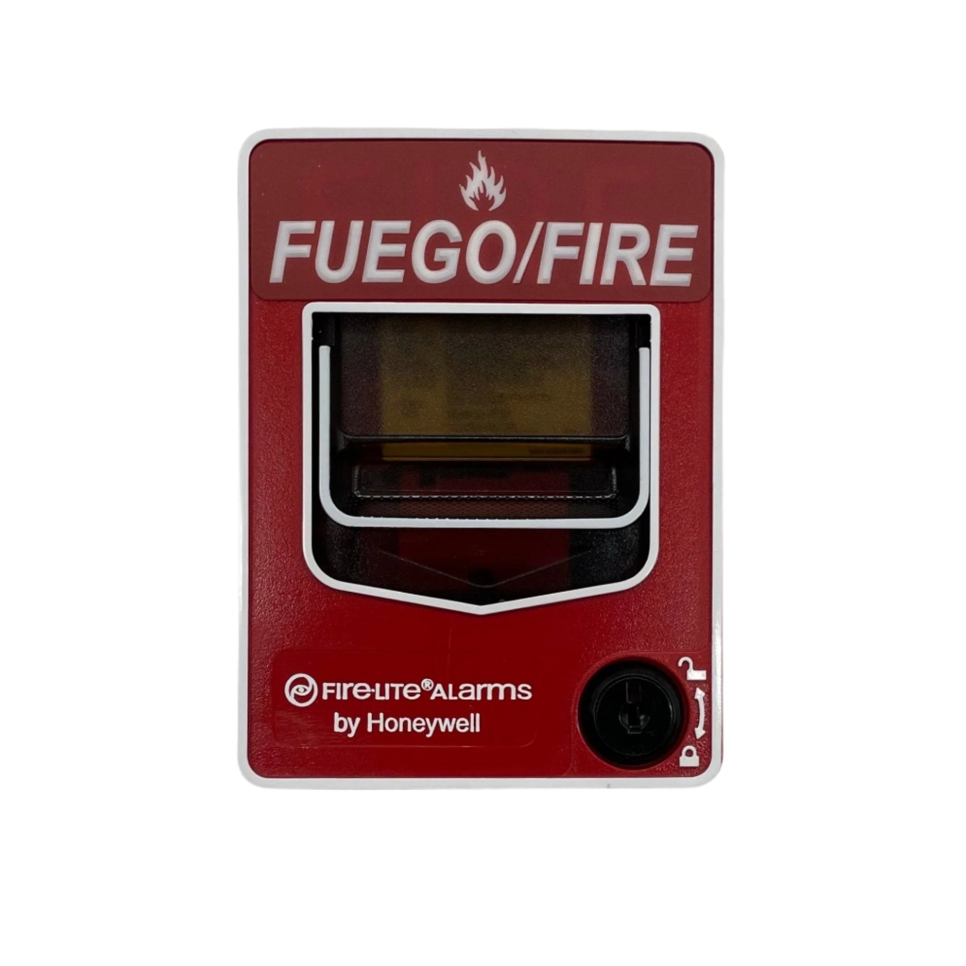 Fire-Lite Firelite W-BG12LXSP fire alarm control panel with digital display and control buttons.