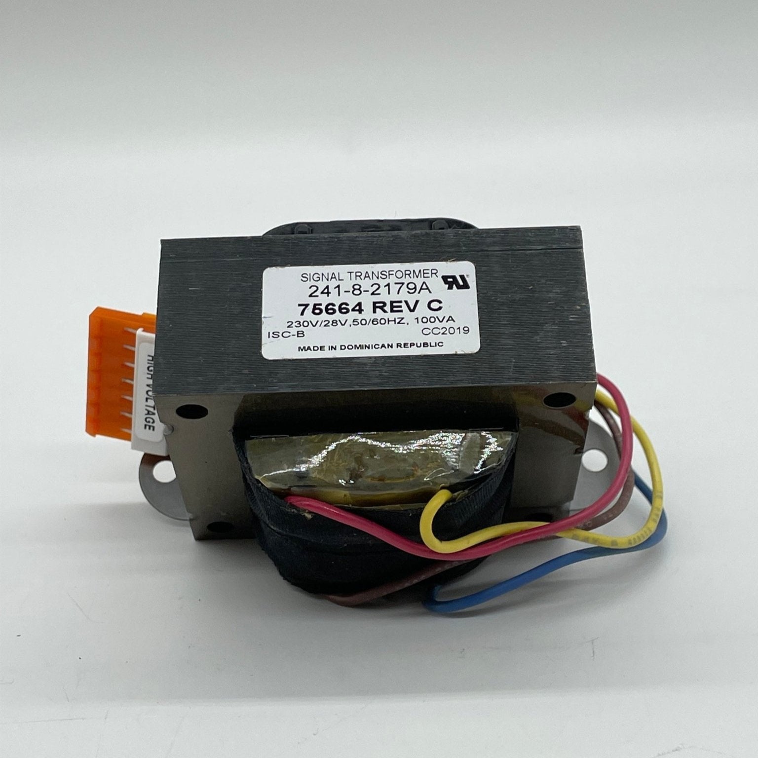 Firelite XRM-24BE fire alarm relay module showing circuit connections and device front view.