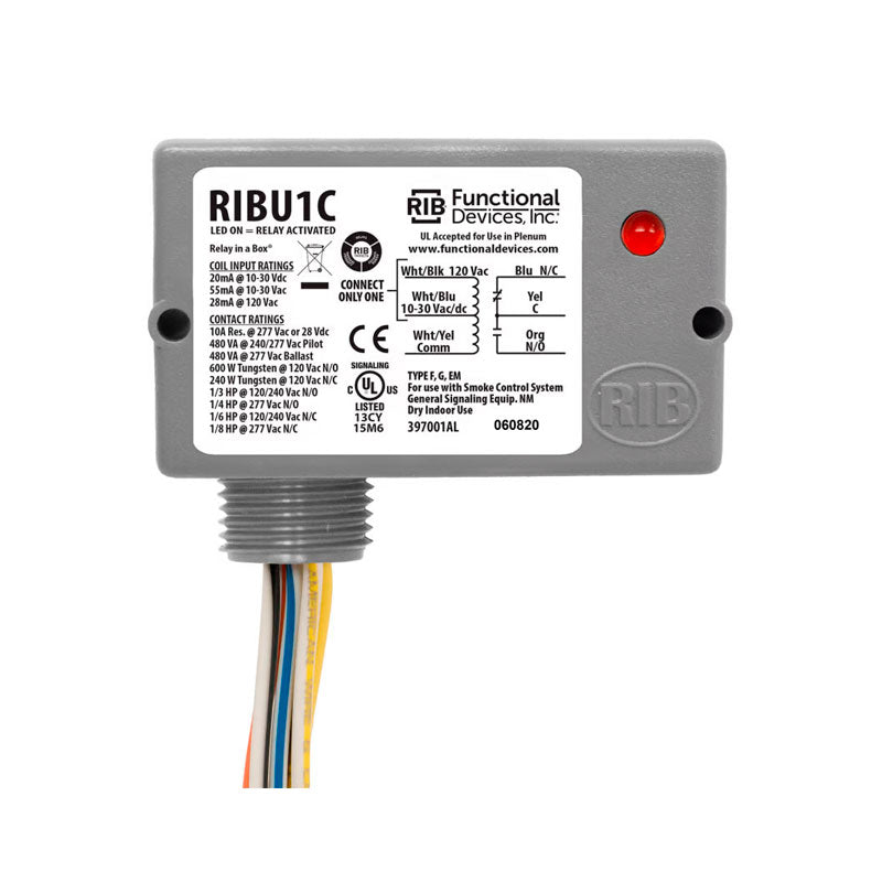 Functional Devices RIBU1C fire alarm sensor with ULC and ZNAC approval for safety detection and emergency alert systems.