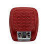 Gentex GHSLF110R low frequency horn strobe with red housing and mounting bracket for fire alarm signaling.