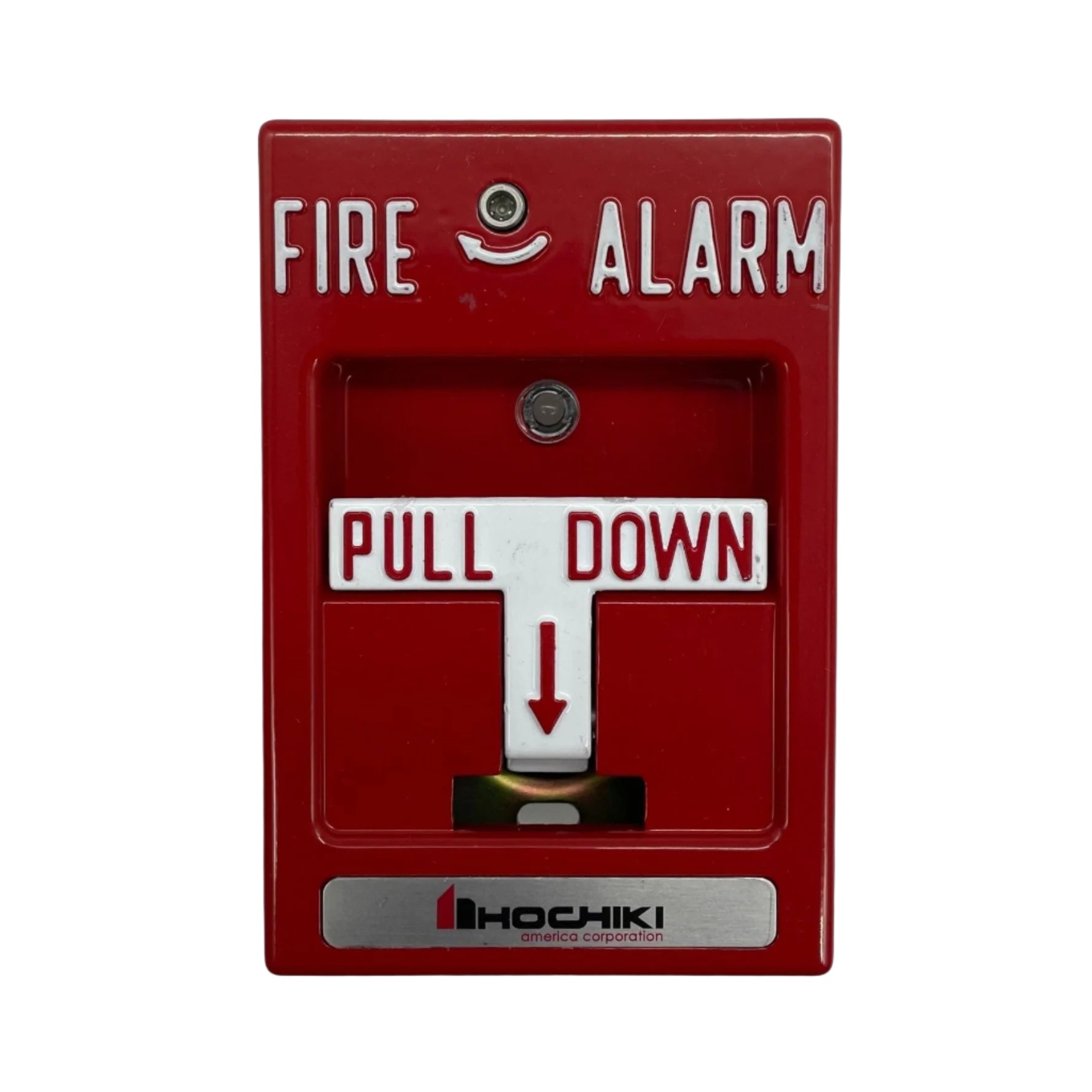 Hochiki DCP-AMS alarm control panel with digital interface and control buttons, used in fire detection and alarm systems.