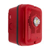 System Sensor SPSRKLED-P fire alarm with LED indicator, mounted on wall, designed for fire detection and safety.