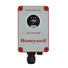 Honeywell FSL100-UVIR fire and smoke detector with UV and IR sensors, mounted on ceiling against a neutral background.