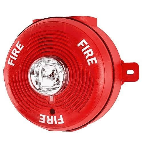 System Sensor PC2RKA Horn Strobe with Mount, 2-Wire, Ceiling Mount, Red