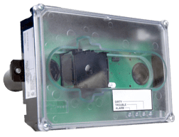 Edwards SD-2W SuperDuct fire alarm detector with wiring and mounting hardware, designed for building fire safety systems.