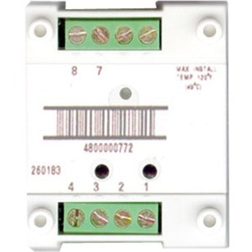 Edwards EG1M-RM fire alarm with sleek design, mounted on a wall in a commercial setting, featuring LED indicators and test button.