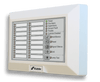 Kidde K-RLED-C smoke and carbon monoxide alarm with LED display, mounted on a ceiling in a modern home setting