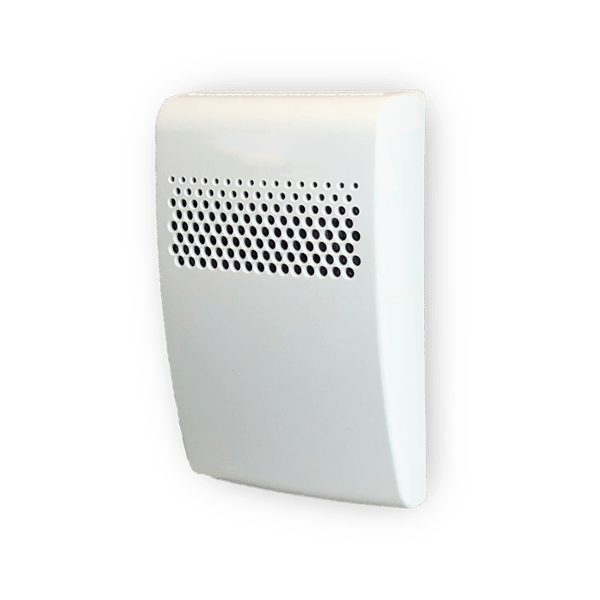 Edwards EG1AWN horn with metal mounting bracket, black finish, designed for industrial alarm and signaling applications.