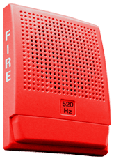 Edwards G4LFRF-H fire alarm with wireless communication and sensor, mounted on wall, designed for building safety.
