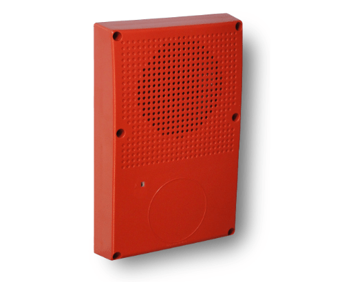 Edwards WG4RN-H horns, industrial sound horns from Edwards, mounted on equipment for loud alert signaling.