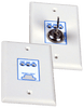 Edwards SD-TRK4 duct detector installed in HVAC system, featuring a compact design for air duct monitoring.